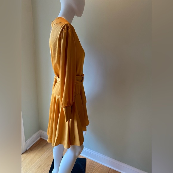 $398 Mac Duggal Women's Pink Ieena Satin Wrap Dress Size 8 - Picture 5 of 9